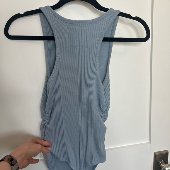 Aerie Baby Blue High Neck Ruched Bodysuit - Picture 7 of 13